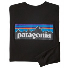 Camiseta Manga Larga Patagonia P-6 Logo Negra
